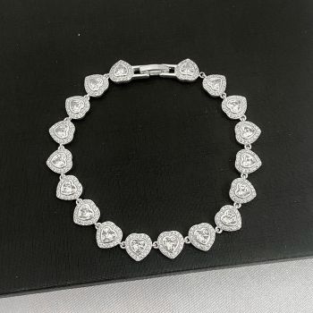 Pulseira Swarovski Coração 8mm 19cm