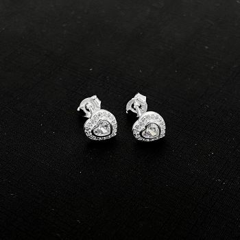 Brinco Coração Swarovski 8mm