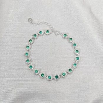 Pulseira Riviera Redondo Zircônia Turquesa