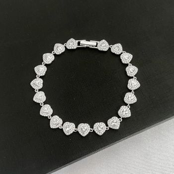 Pulseira Coraçao Swarovski 7mm