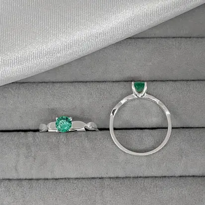 ANEL SOLITÁRIO ZIRCONIA TURQUESA 5MM