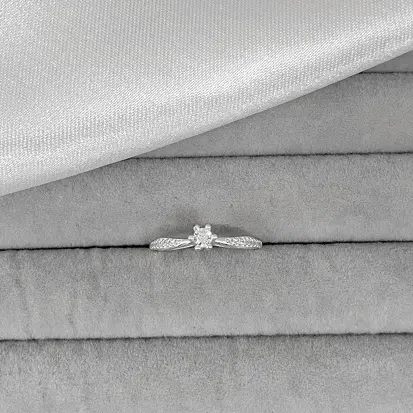 ANEL SOLITÁRIO ZIRCONIA COM CRAVEJADO 3MM