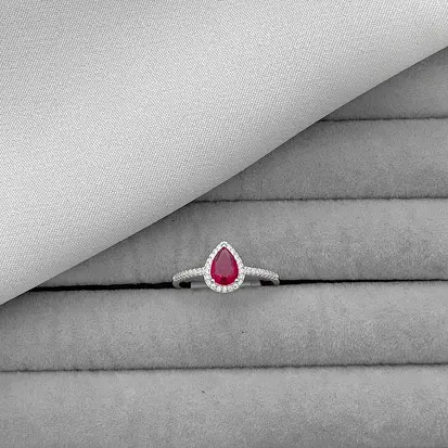 ANEL CRAVEJADO ZIRC GOTA ROSA