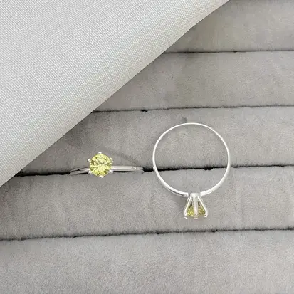 ANEL SOLITARIO 6 GARRAS AMARELO 5MM