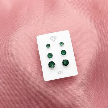 Trio Redondo Zirc Embutida Verde Esmeralda
