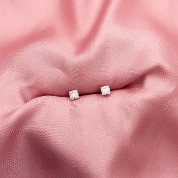 Brinco Zirconia Quadrada 4mm