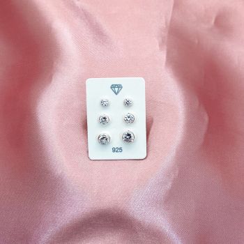 Trio Redondo Zirconia Embutido Cristal 3 4 5mm