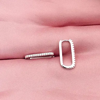 ARGOLA CLICK RETANGULAR CRAVEJADA