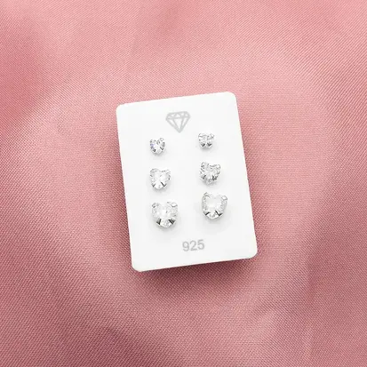 TRIO CORAÇÃO ZIRCONIA 3 4 5MM