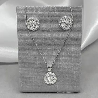 CONJUNTO PIZZA ZIRCÔNIAS CRAVEJADO