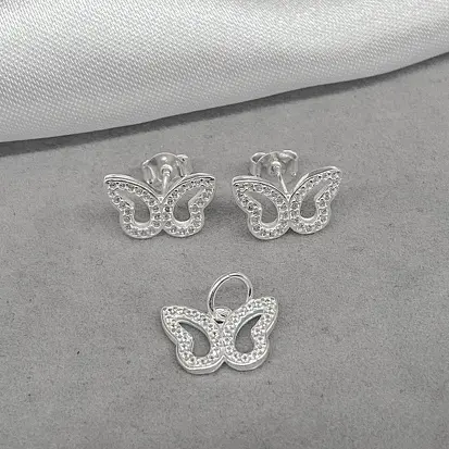 CONJUNTO BORBOLETA VAZADO CRAVEJADO