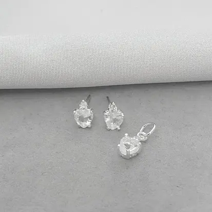 CONJUNTO CORAÇÃO REDONDO CRISTAL 5X5