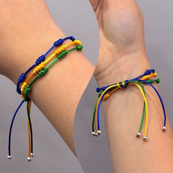 Pulseira Cetim Sete Nós Tripla