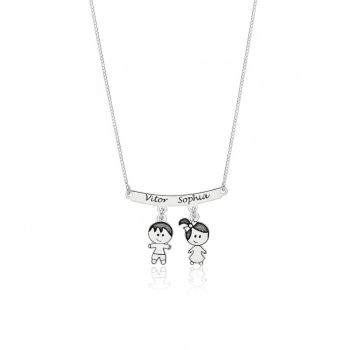 Gargantilha Canga Personalizada 2 Filhos