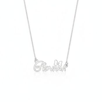 Choker Mini Nome Fonte Disney + Laço