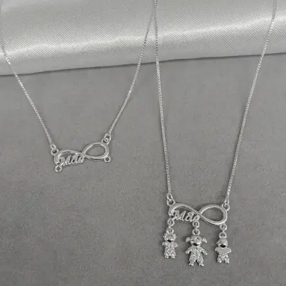 GARGANTILHA CANGA INFINITO MÃE 3 FILHOS