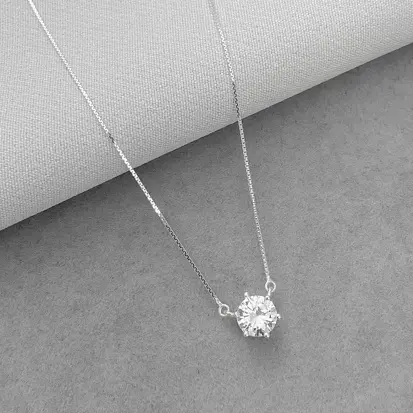 GARGANTILHA ZIRCONIA 5MM CRISTAL 40+5CM