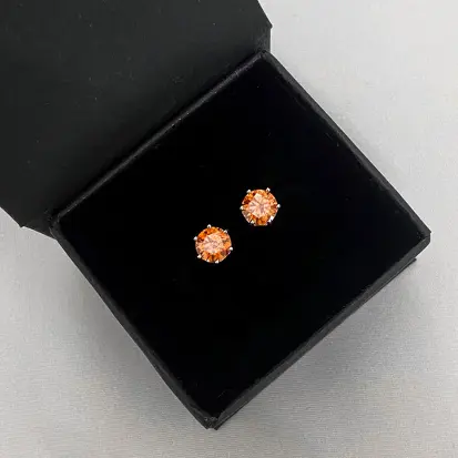 BRINCO MOISSANITE 6MM COLORIDOS RÓDIO