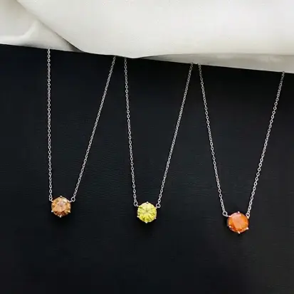 GARGANTILHA MOISSANITE 8MM RODIO COLORIDA