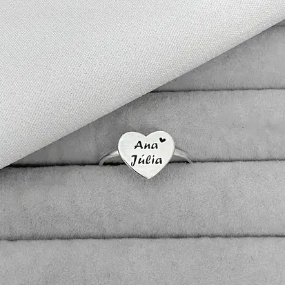 ANEL CORAÇÃO G PERSONALIZADO
