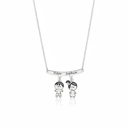 GARGANTILHA CANGA PERSONALIZADA 2 FILHOS