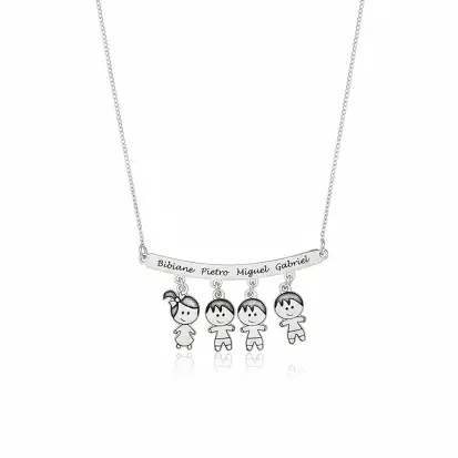 GARGANTILHA CANGA PERSONALIZADA 4 FILHOS