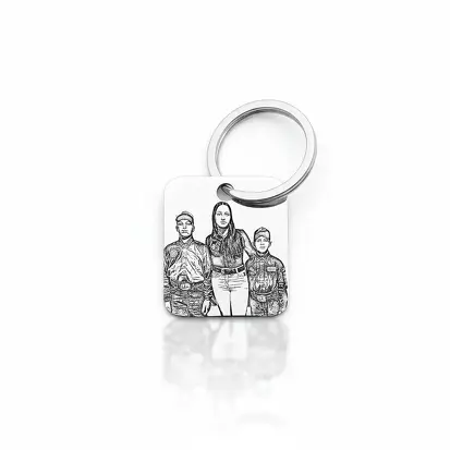 PINGENTE CHAVEIRO RET 2,5X2,2CM FOTO PERSONALIZADA