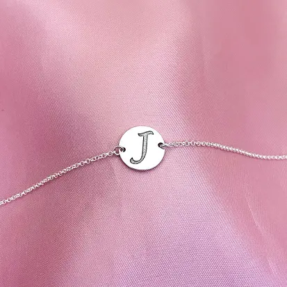 PULSEIRA PERSONALIZADA PLAQUINHA 1,5CM INICIAIS