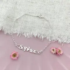 PULSEIRA INFANTIL MINI NOME CORAÇÕES