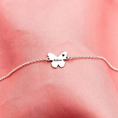 PULSEIRA BORBOLETA NOME PERSONALIZADO