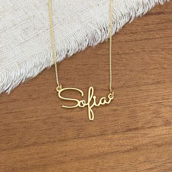 Gargantilha Nome Personalizado Fonte 5 Dourado