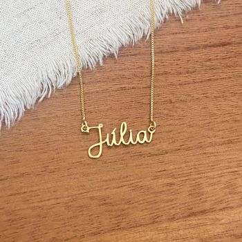 Gargantilha Nome Personalizado Fonte 1 Dourada