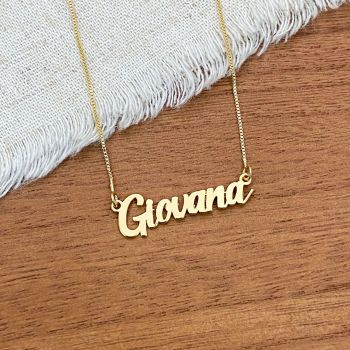 Gargantilha Nome Perso Fonte 3 Dourado