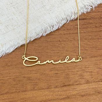 Gargantilha Nome Personalizado Fonte 6 Dourado
