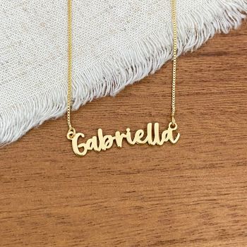 Gargantilha Nome Personalizado Fonte 11 Dourado