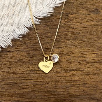 Gargantilha Ponto De Luz Coração Personalizado