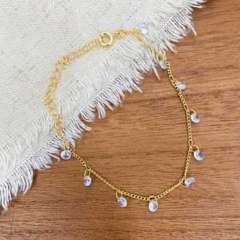 Pulseira Zirconias Azul Bebe Penduradas