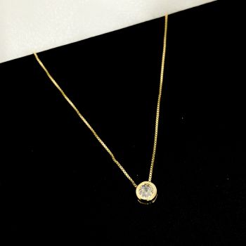 Gargantilha Ponto De Luz Galeria Redondo Dourado