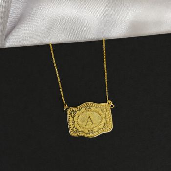 Choker Fivela Incial Veneziana Dourado