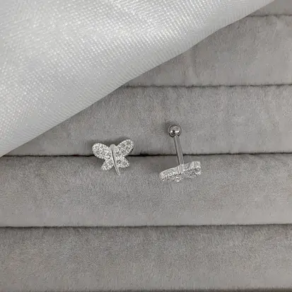 PIERCING BORBOLETA CRAVEJADO