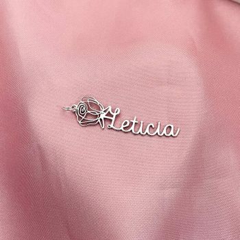 Pingente Rosa + Nome