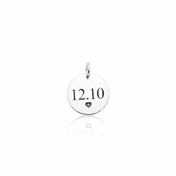 Pingente Medalha Data Coraçãozinho 1,5cm