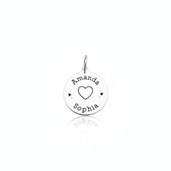 Pingente 1,8cm Personalizado Nomes Coração