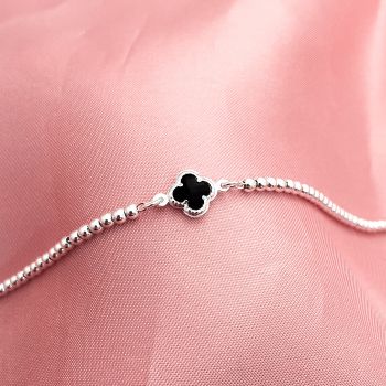 Pulseira Bolinha Van Cleef Preto Meio