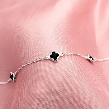 Pulseira 3 Van Cleef Preto
