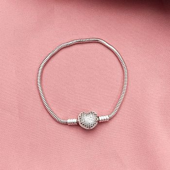 Pulseira Pandora Coração Cravejado