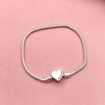 Pulseira Pandora Coração Liso De Lado Escrito