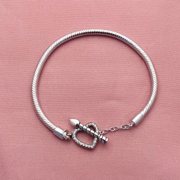 Pulseira Fio Pandora Fecho T Coração