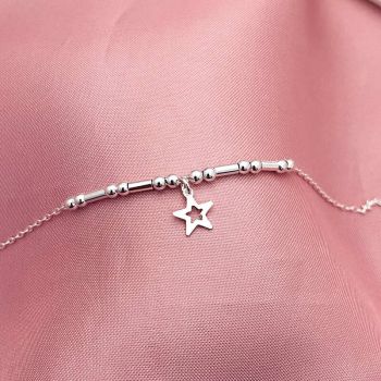 Pulseira Tubinho Bolinha Estrela Vazada
