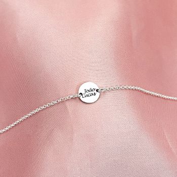 Pulseira Infantil Plaquinha 1cm Letra/nome